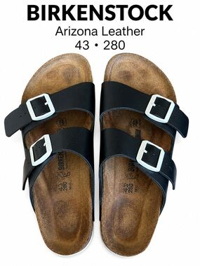 Birkenstock Arizona Black Leather Sandals 43 280 M10